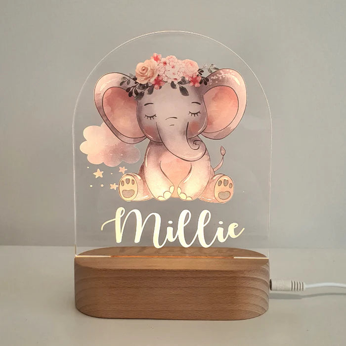Baby Pink Elephant Night Light for Kids