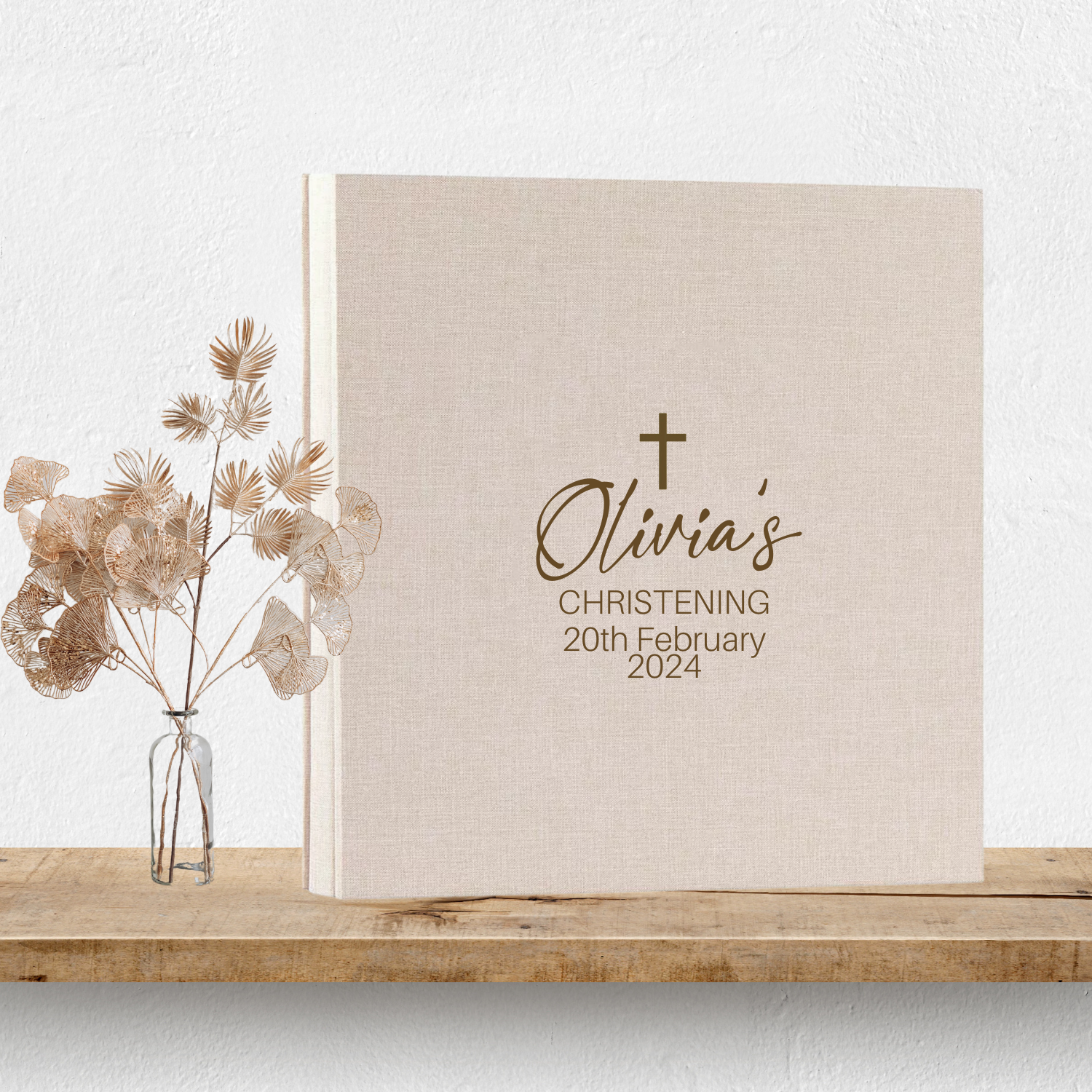 Personalised Christening Baptism Photo Album - Design 2