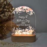 Personalised Handcrafted Floral LED Lamp for Mother's Day - Happy First Mother's Day