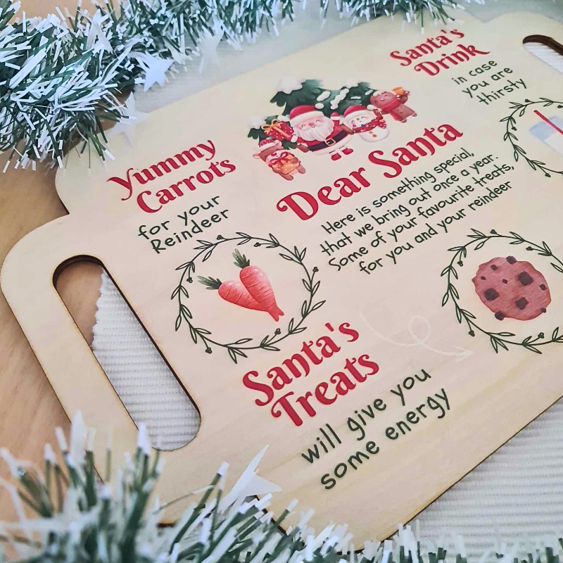 Personalised Christmas Eve Santa Treat Plate Board