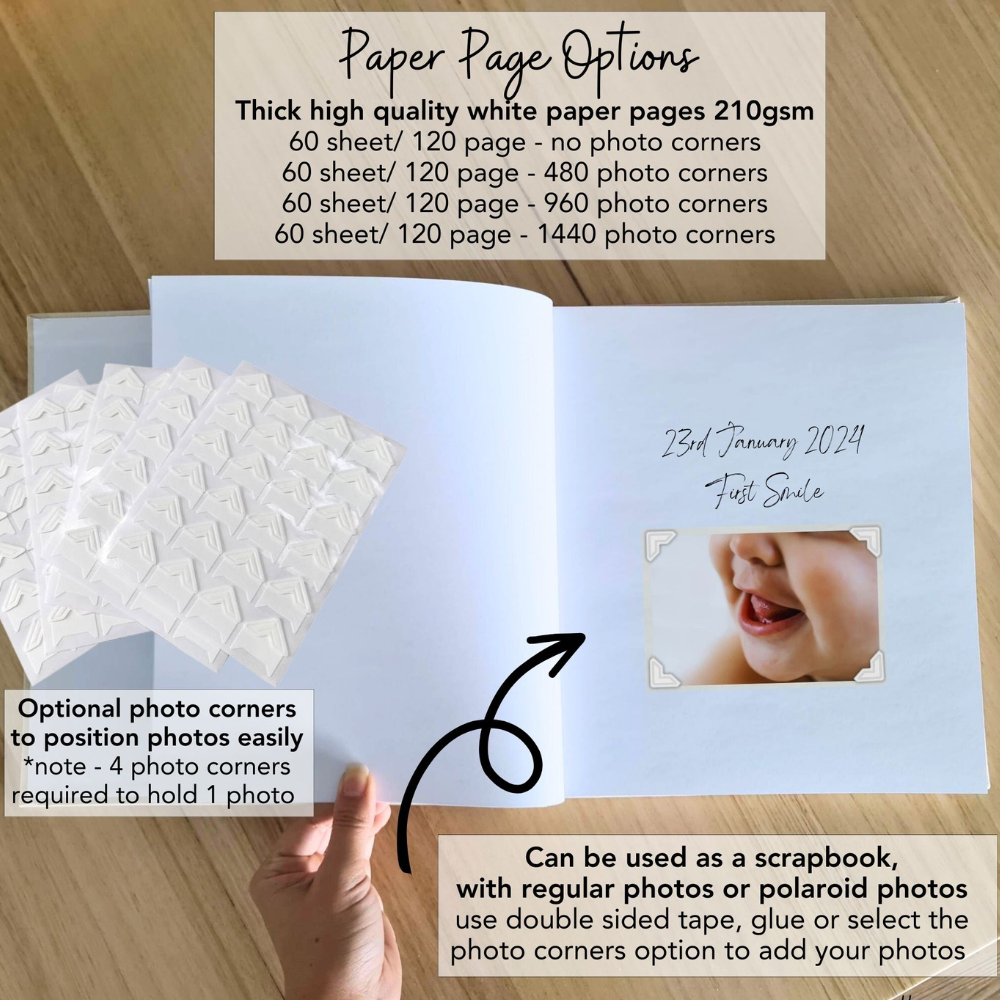 Personalised Baby Gift Photo Album - Arch Window Design 1