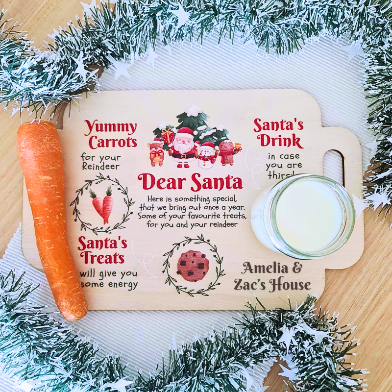 Personalised Christmas Eve Santa Treat Plate Board