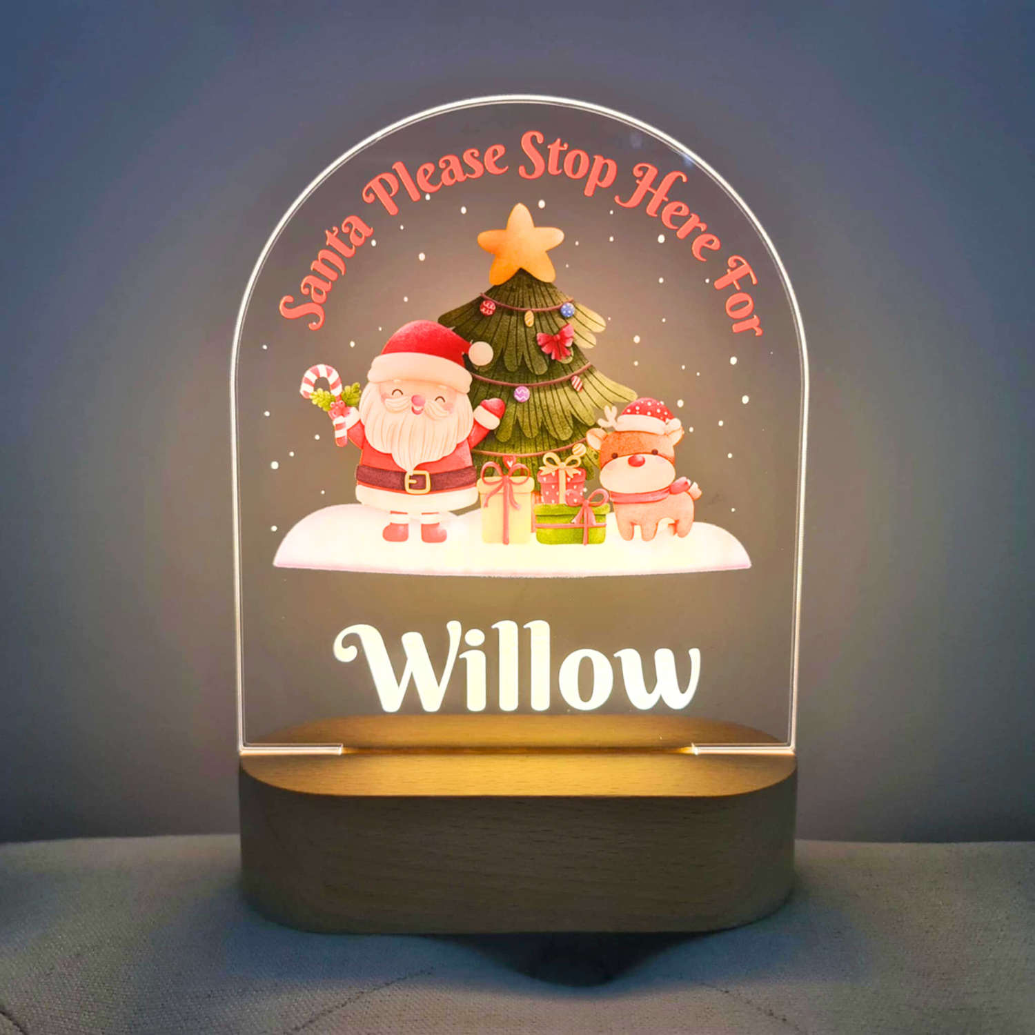 Personalised Gifts Night Light for Kids - Santa Please Stop Here