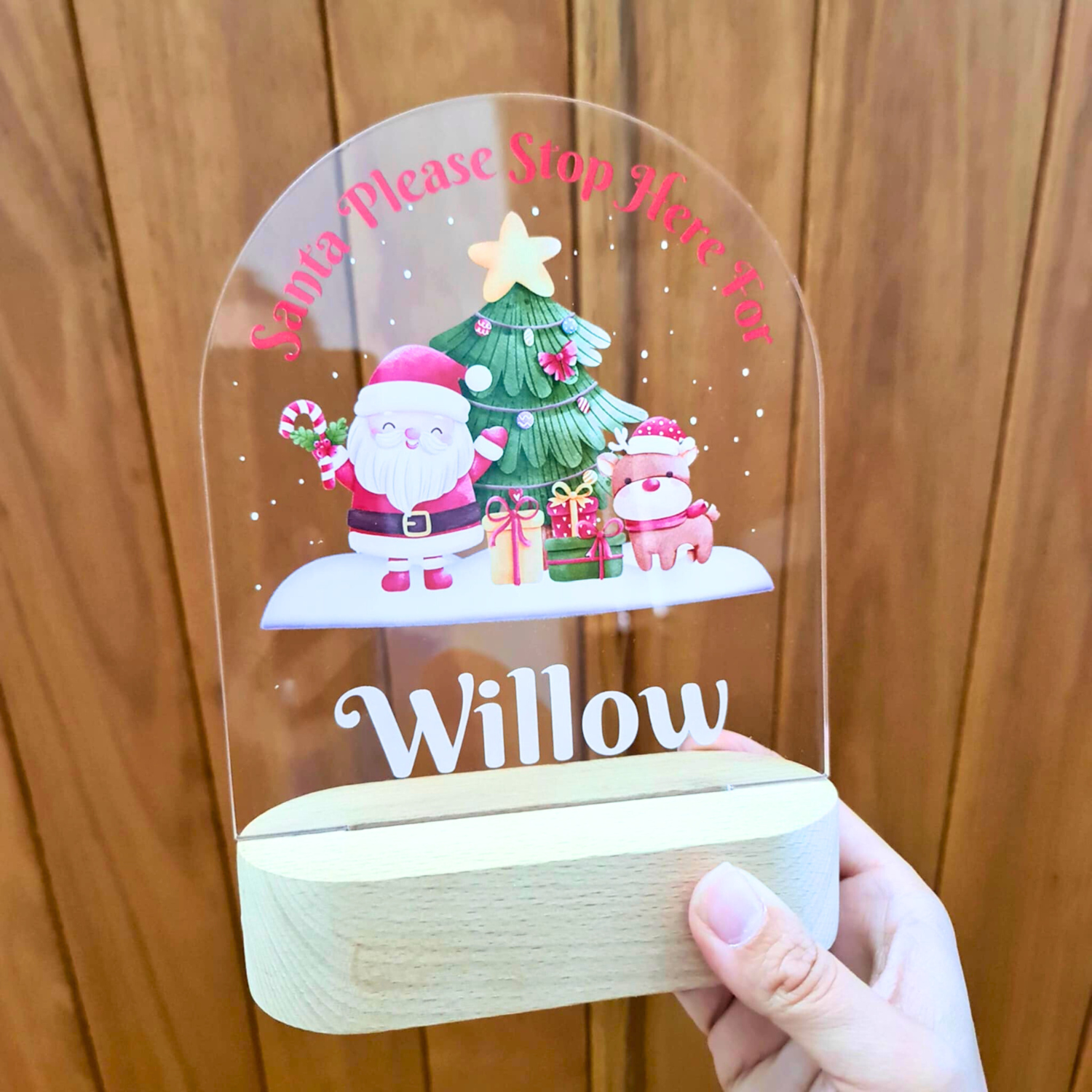 Personalised Gifts Night Light for Kids - Santa Please Stop Here