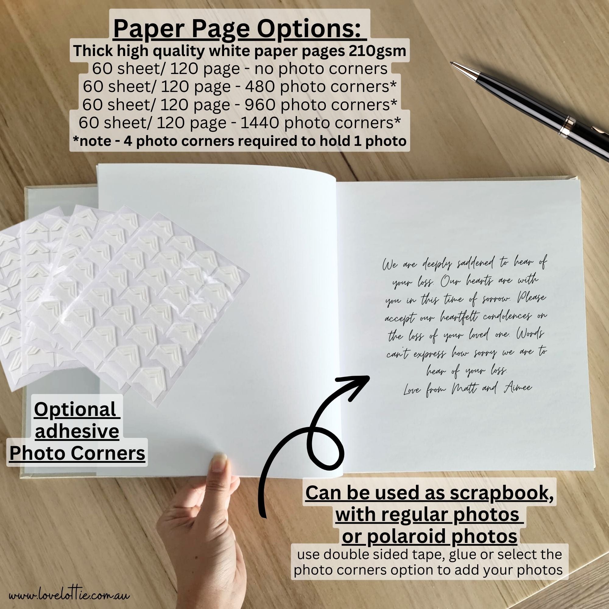 Personalised Memorial Photo Album - Design 1