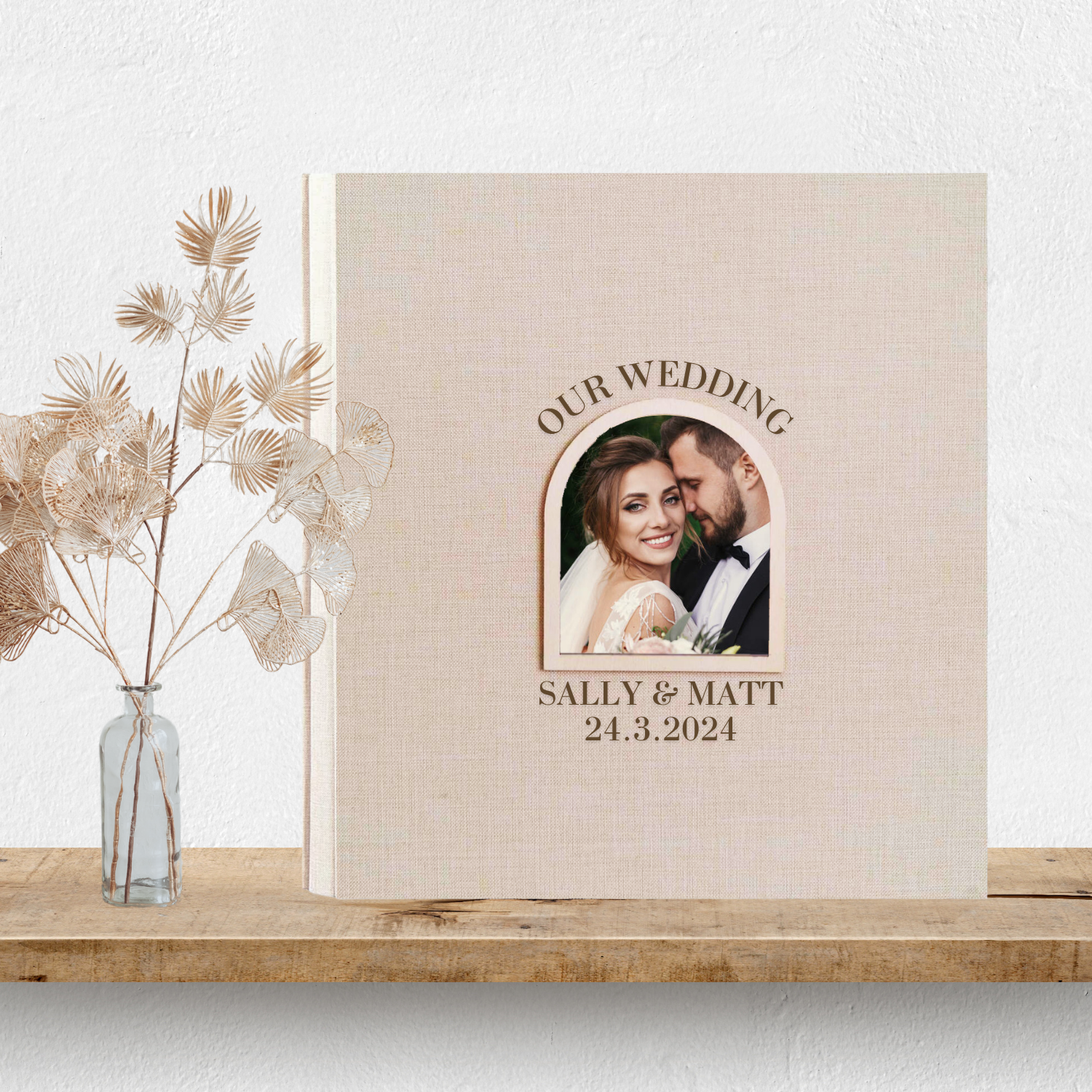 Personalised Wedding Photo Album - Arch Window Design 2