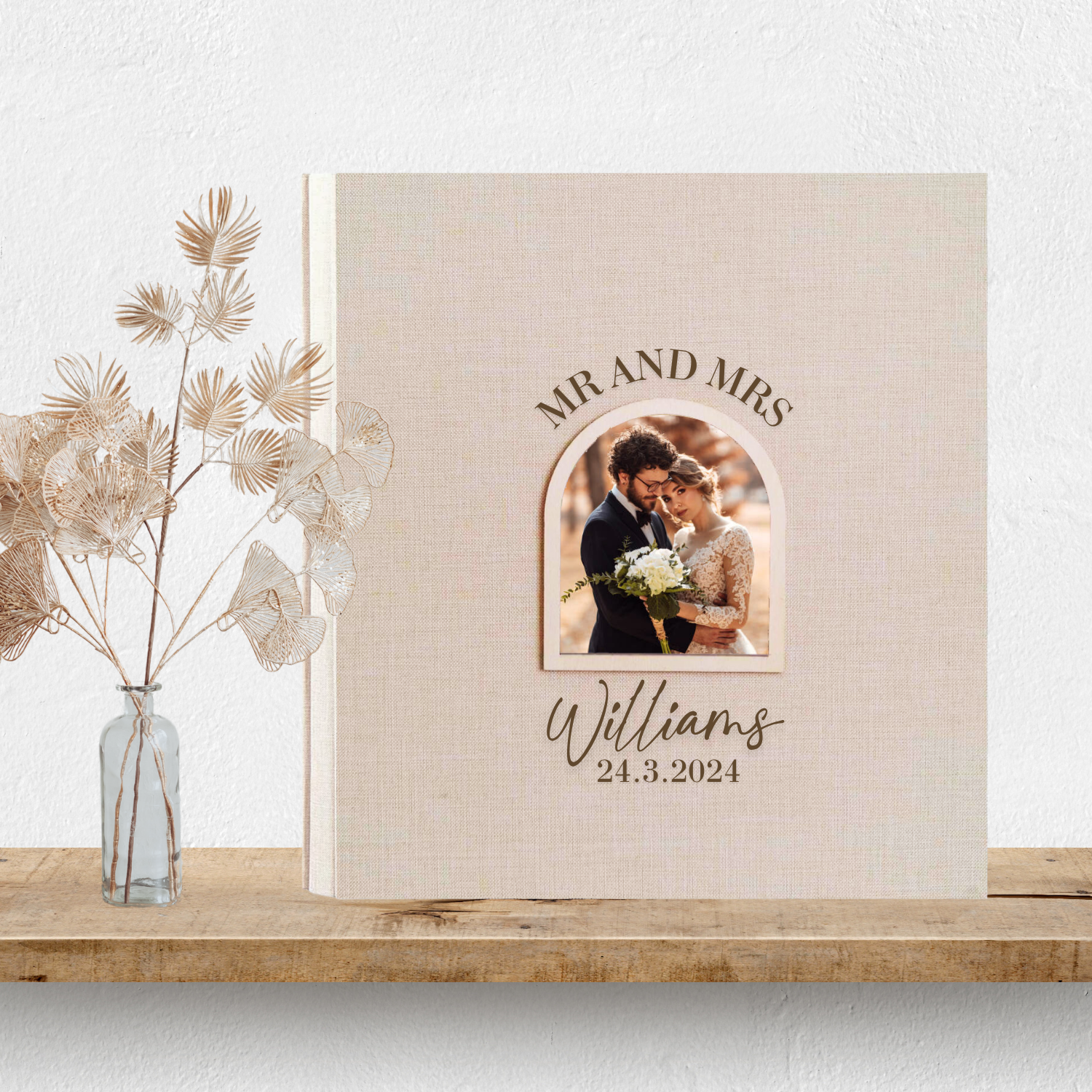 Personalised Wedding Photo Album - Arch Window Design 3