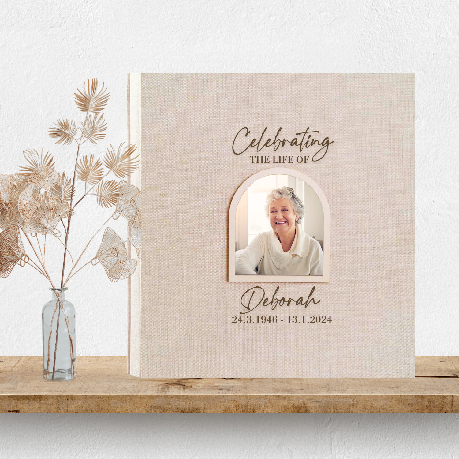 Personalised Memorial Photo Album - Arch Window Design 3
