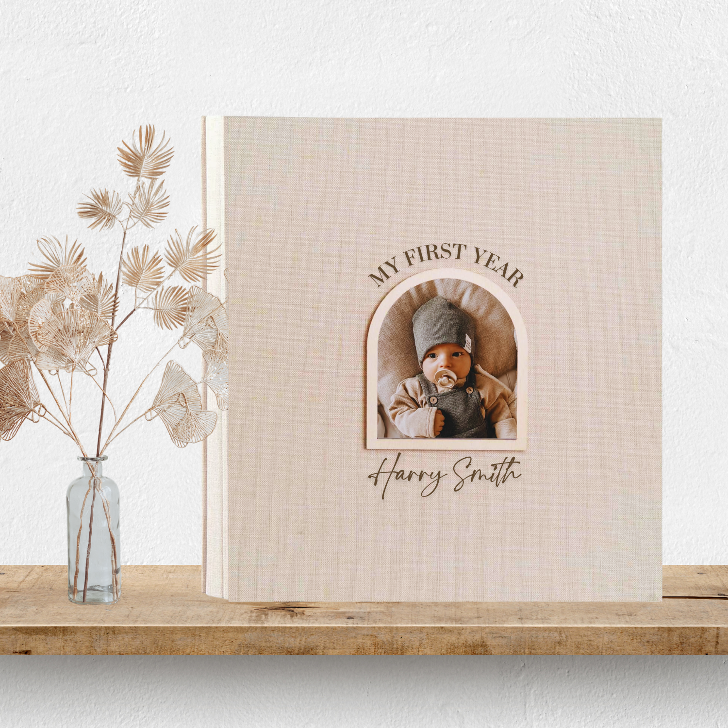 Personalised Baby Gift Photo Album - Arch Window Design 4