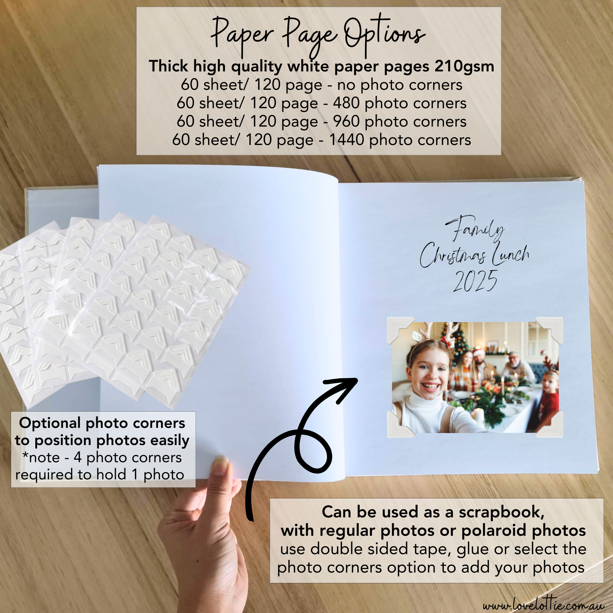 Personalised Christmas Photo Album - Arch Window Design 1