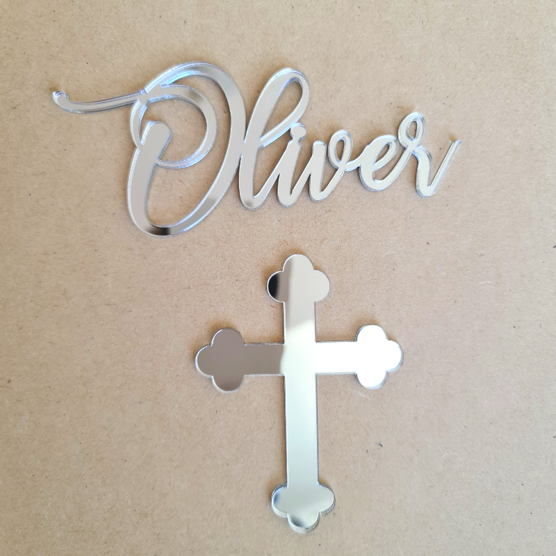 Custom Holy Communion Baptism Cake Plaque - Oliver