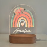 Personalised Gifts Night Light for Kids - Printed Rainbow Flowers