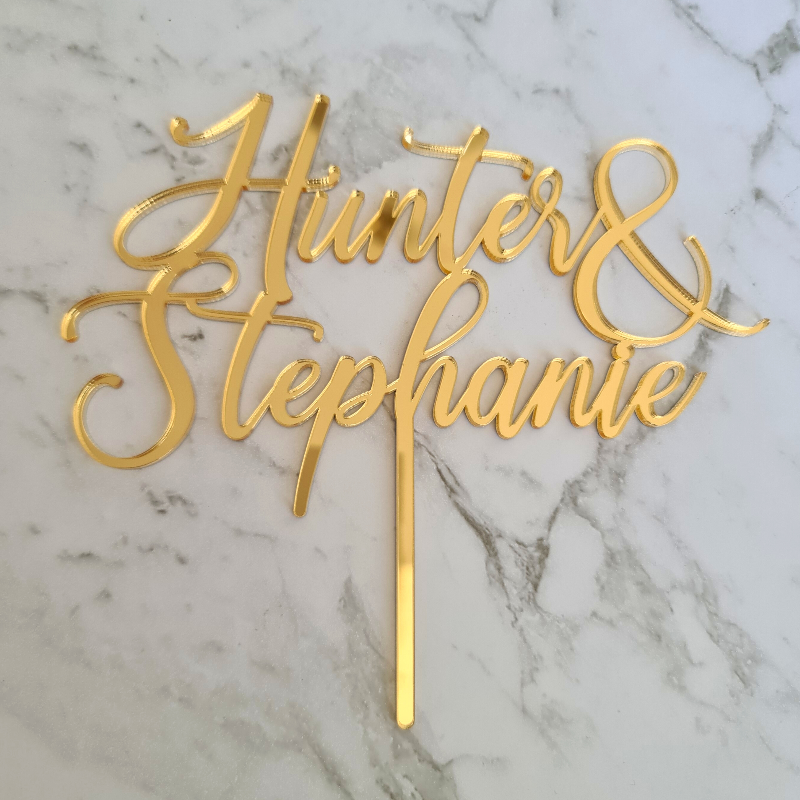 Engagement Wedding Cake Topper - Names Only