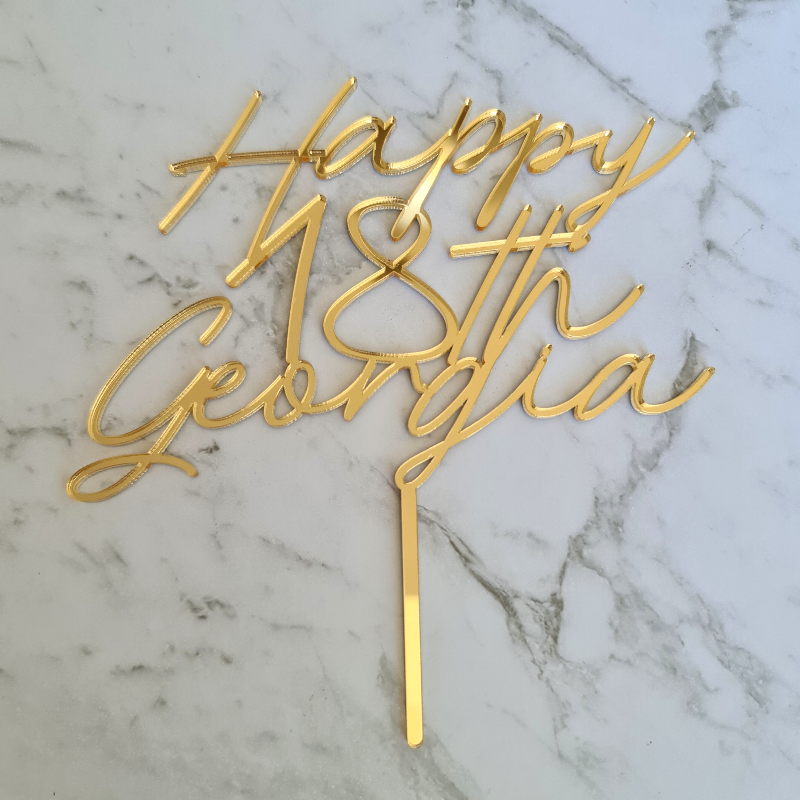 Custom Happy Birthday Cake Topper - Georgia
