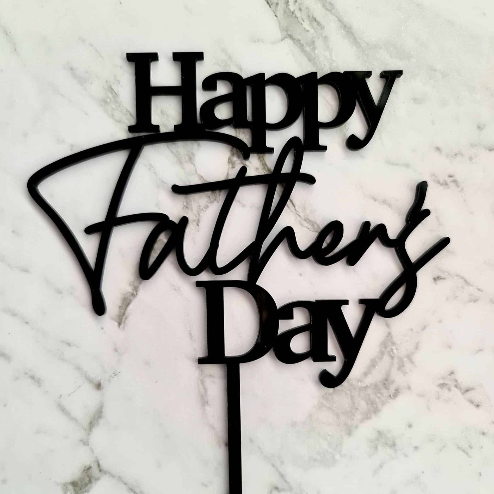 Happy Father's Day Cake Topper - Black