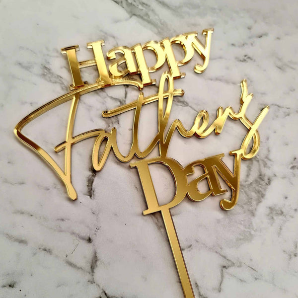 Happy Father's Day Cake Topper - Gold