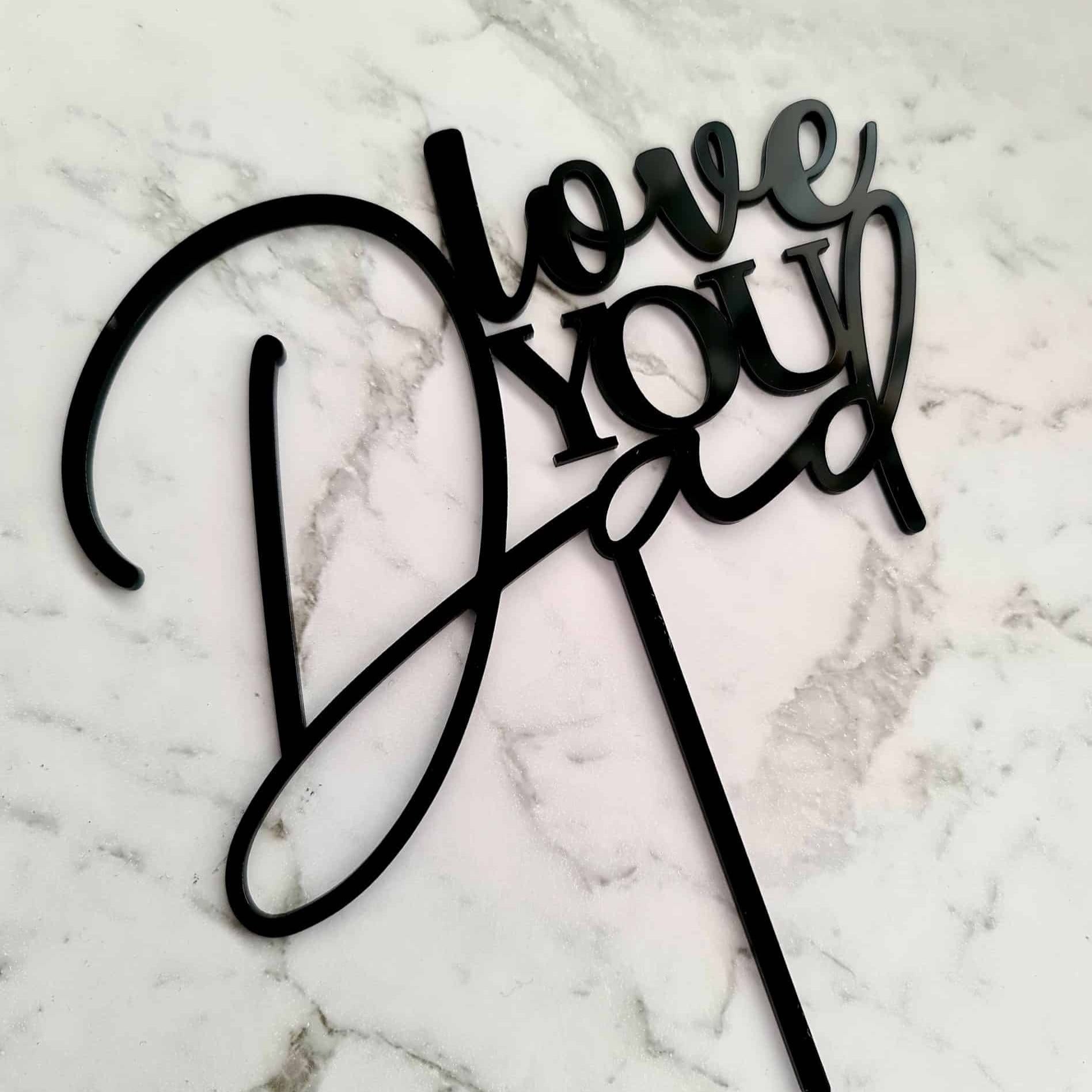 Love You Dad Cake Topper - Black