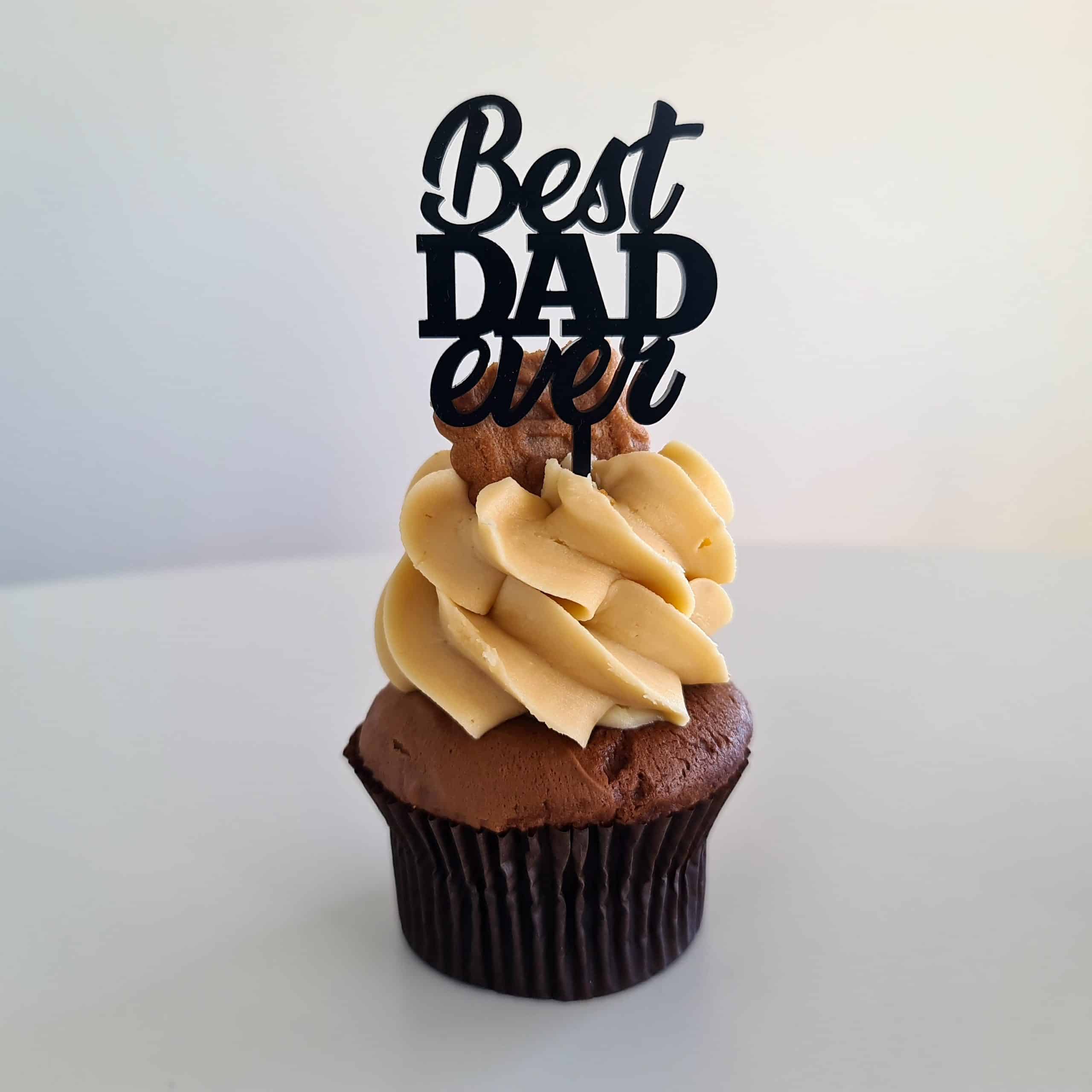 10 x Best DAD ever Cupcake Toppers - Black