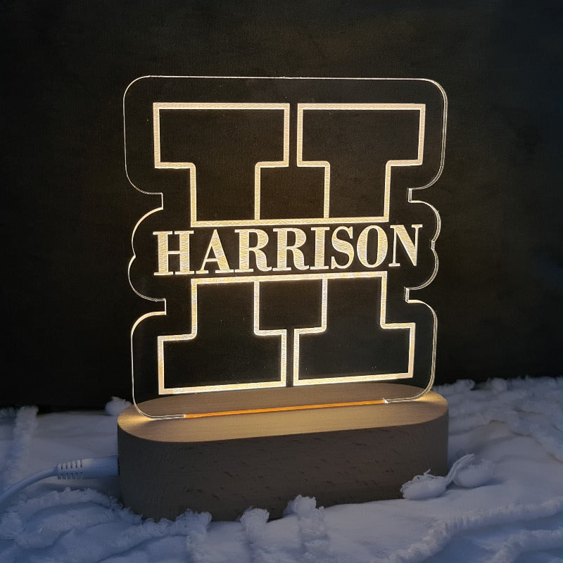 Baby Night Light with Custom Name - Letter Shape