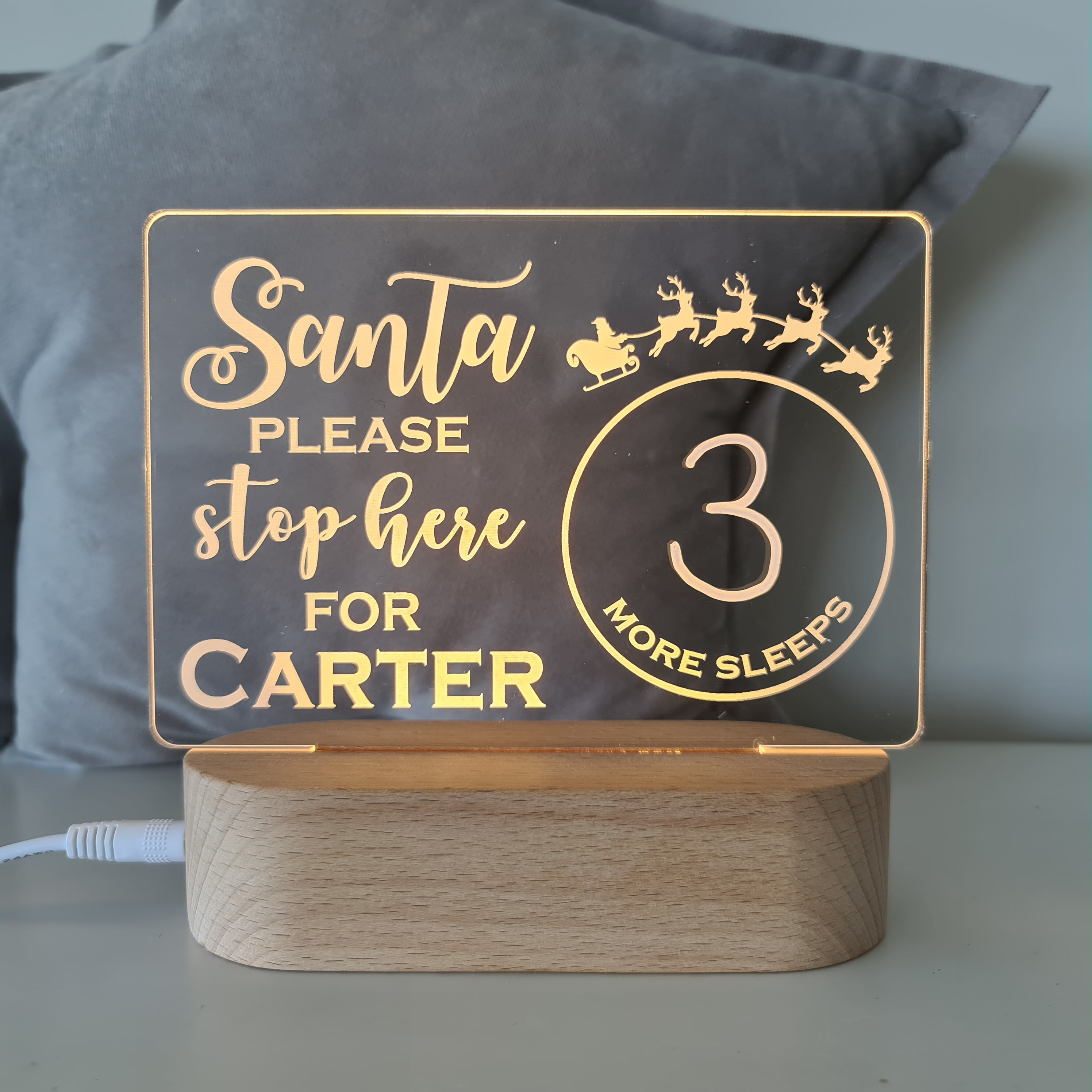 Custom Christmas Night Light - Countdown