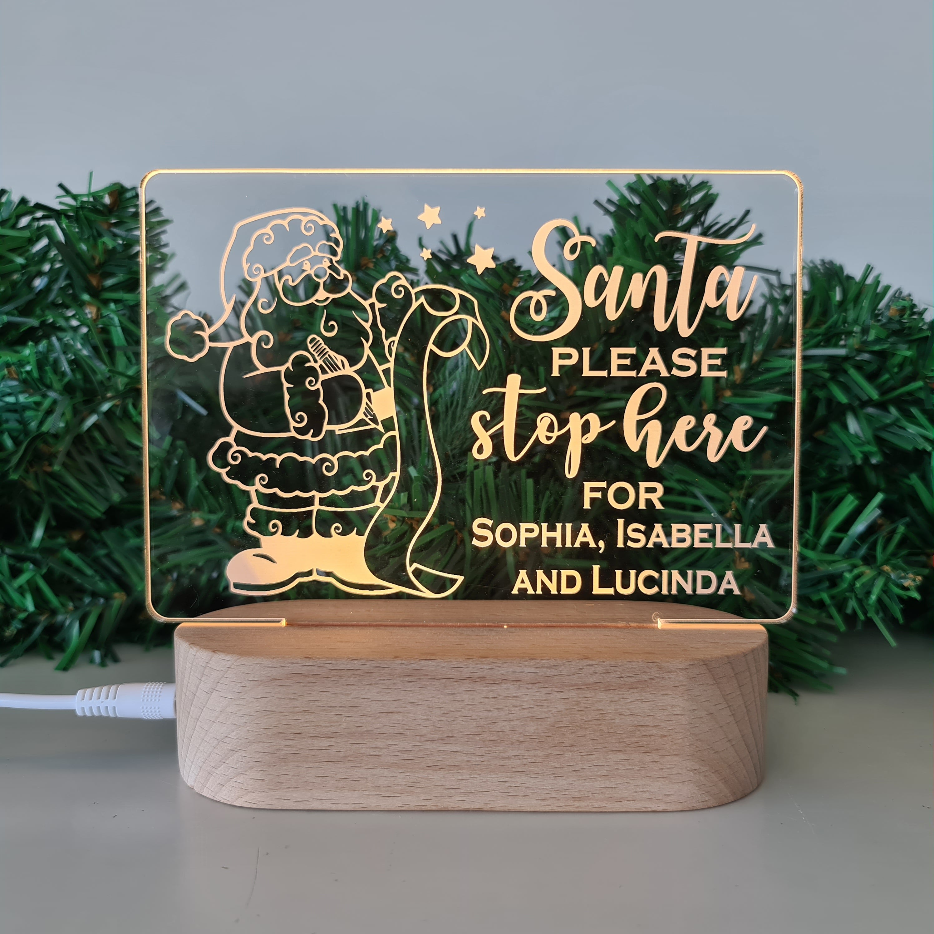 Custom Christmas Night Light - Santa