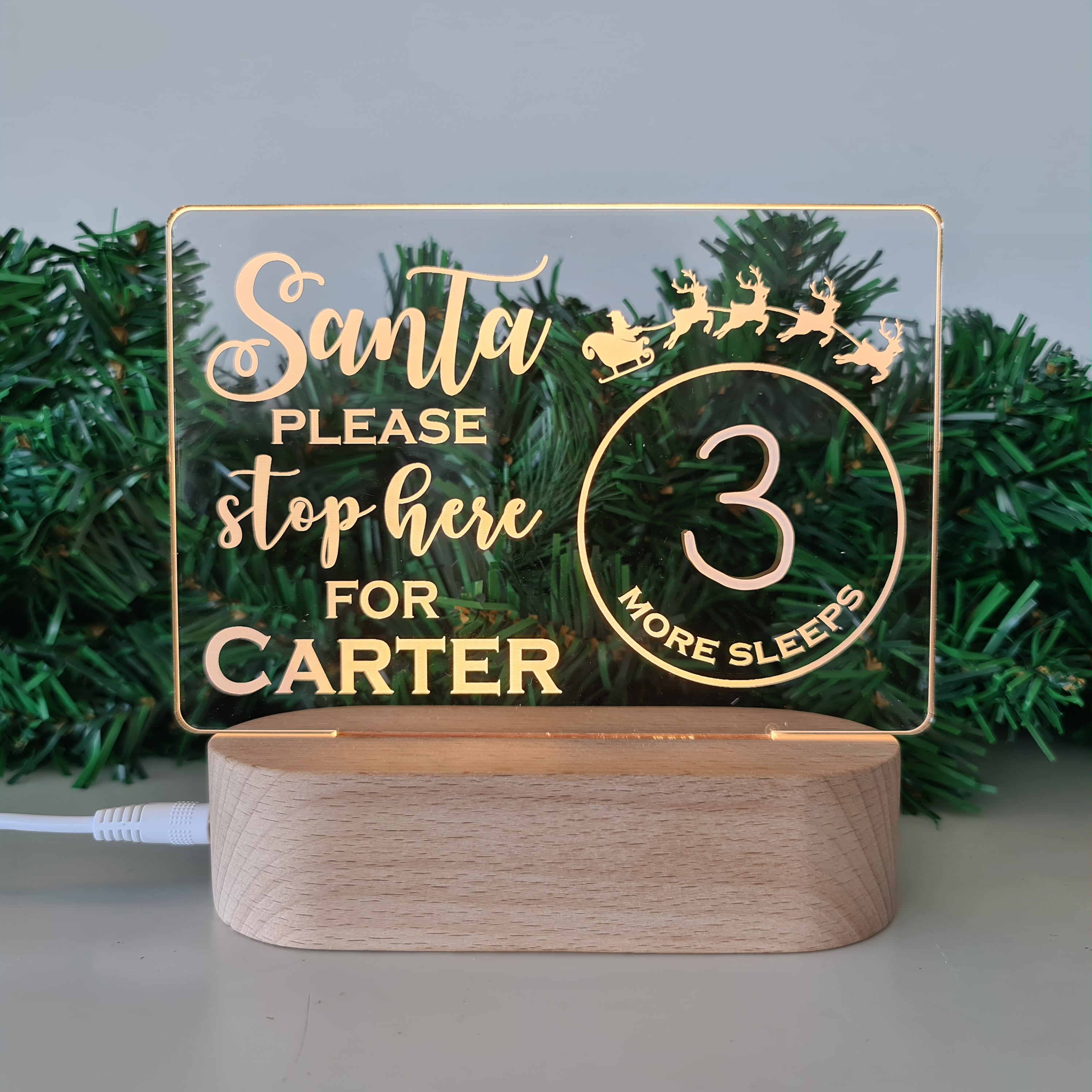Custom Christmas Night Light - Countdown