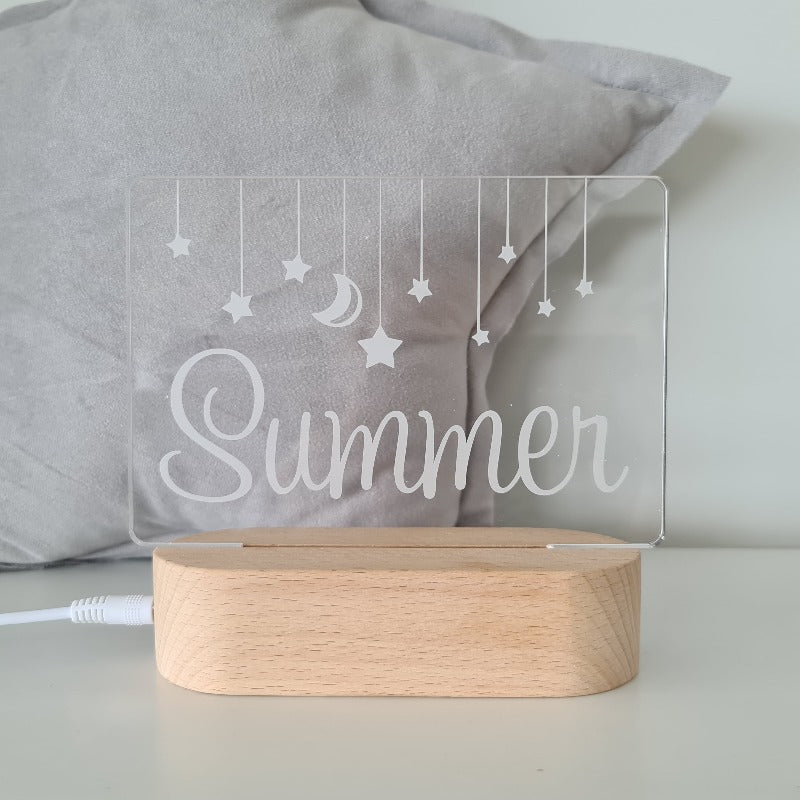 Personalised Baby Night Light - Hanging Stars