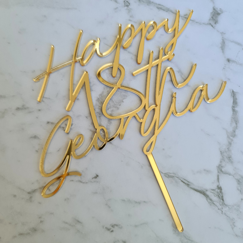 Custom Happy Birthday Cake Topper - Georgia