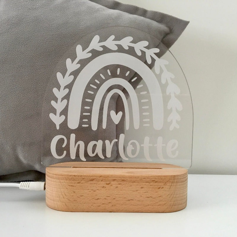 Personalised Kids Night Light - Flourish Rainbow