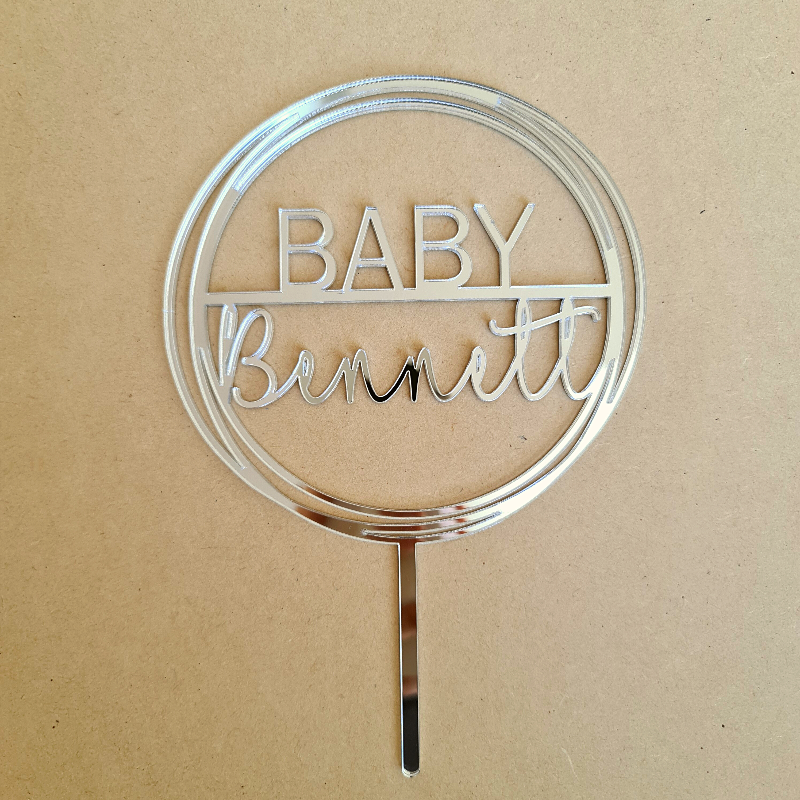Custom Baby Birthday Cake Topper - Bennett