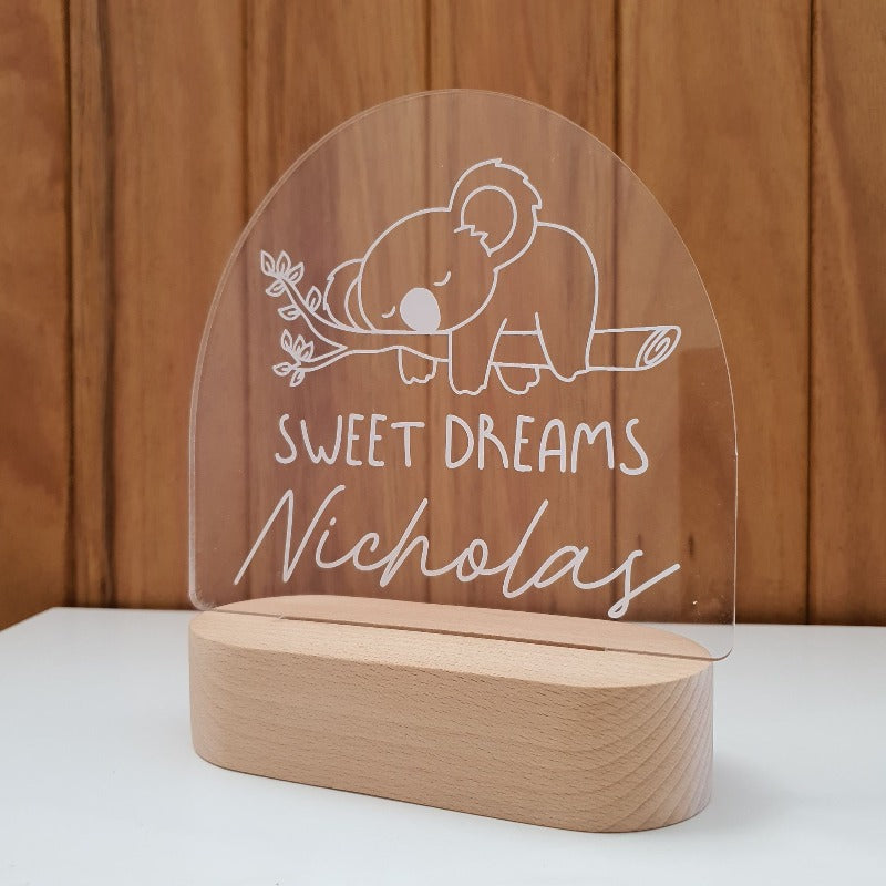 Personalised Baby Night Light - Koala Sweet Dreams