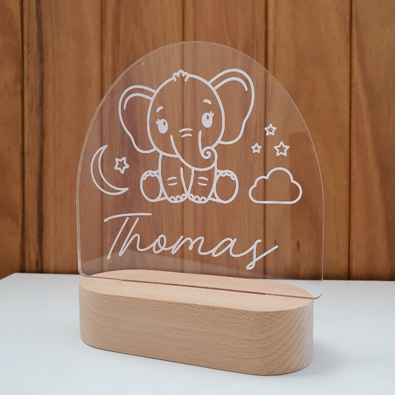 Personalised Baby Night Light - Elephant Light Boy