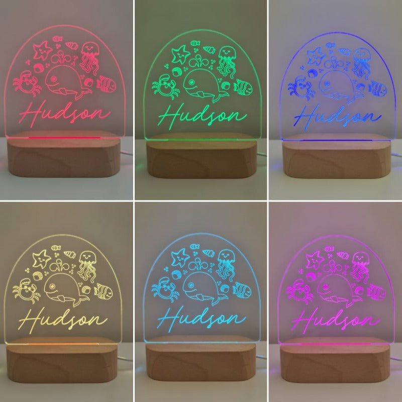 Personalised Baby Night Light - Sea Friends