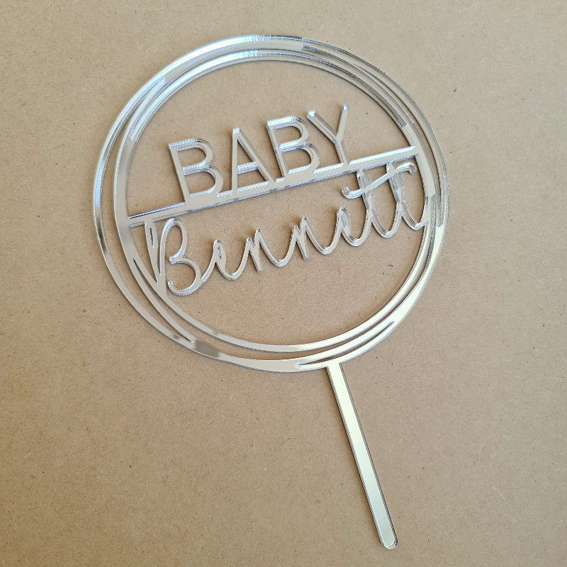 Custom Baby Birthday Cake Topper - Bennett