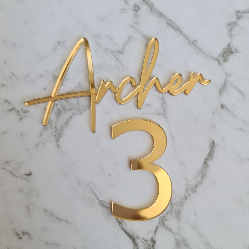 Custom Happy Birthday Cake Plaque - Name Number Plaque