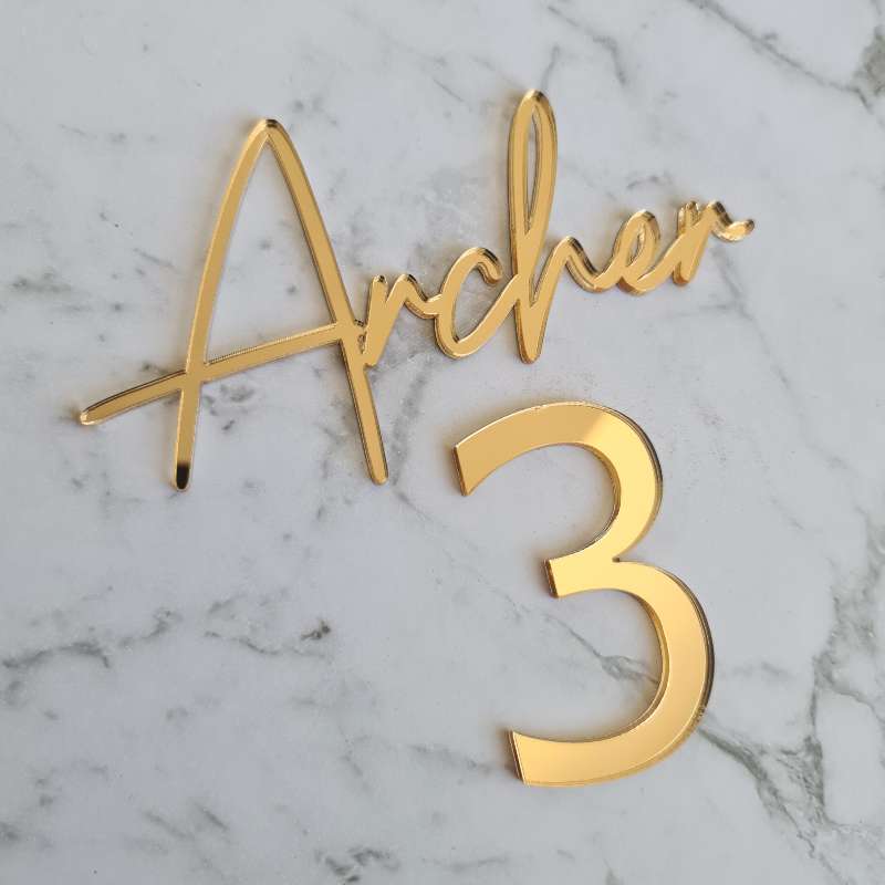 Custom Happy Birthday Cake Plaque - Name Number Plaque