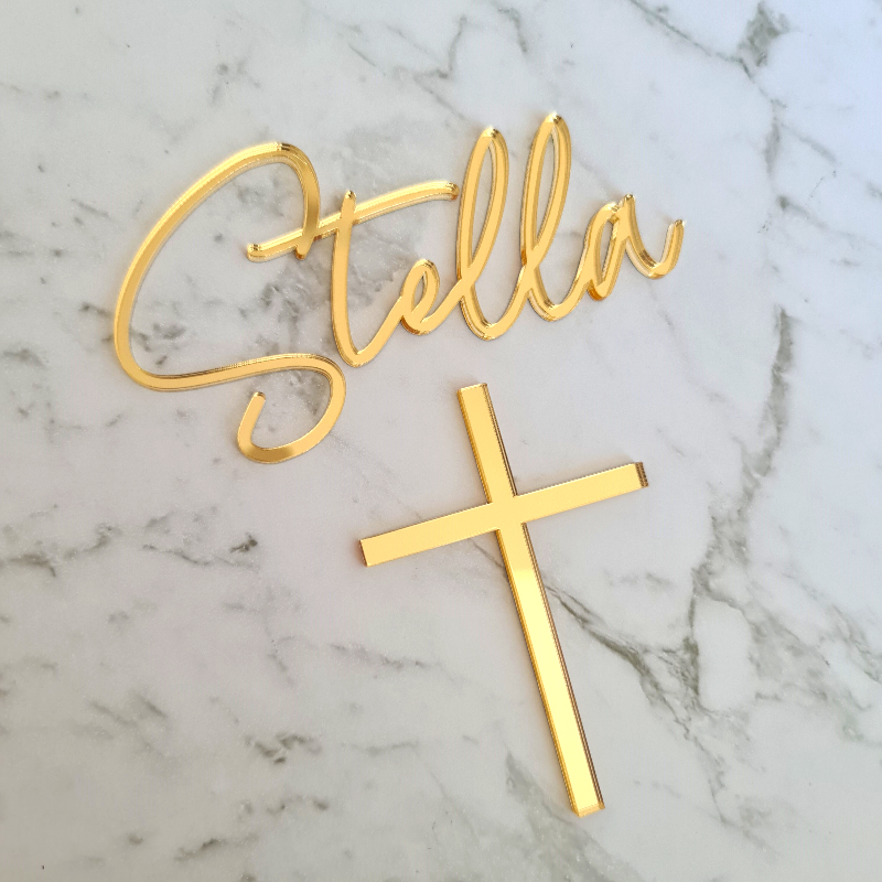 Custom Holy Communion Baptism Cake Plaque - Stella