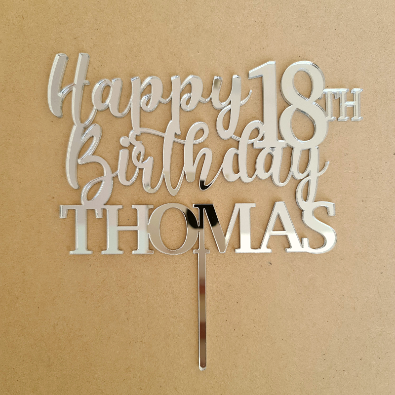 Custom Happy Birthday Cake Topper - Thomas