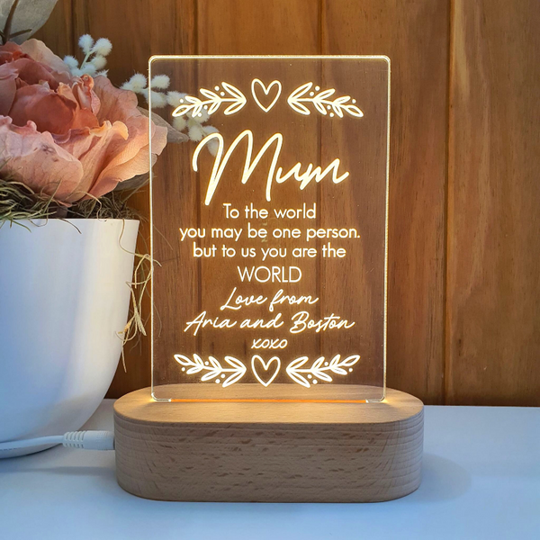 Mothers Day Gift Light Personalised - Mum