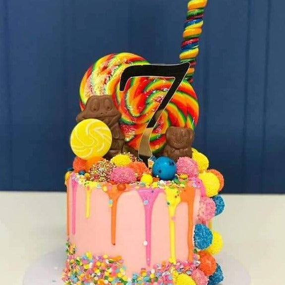 Number 7 Acrylic Gold Mirror Birthday Cake Topper