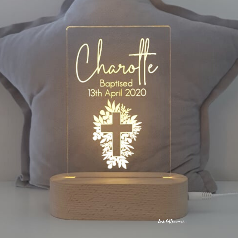 Baptism Christening Gift Personalised Light