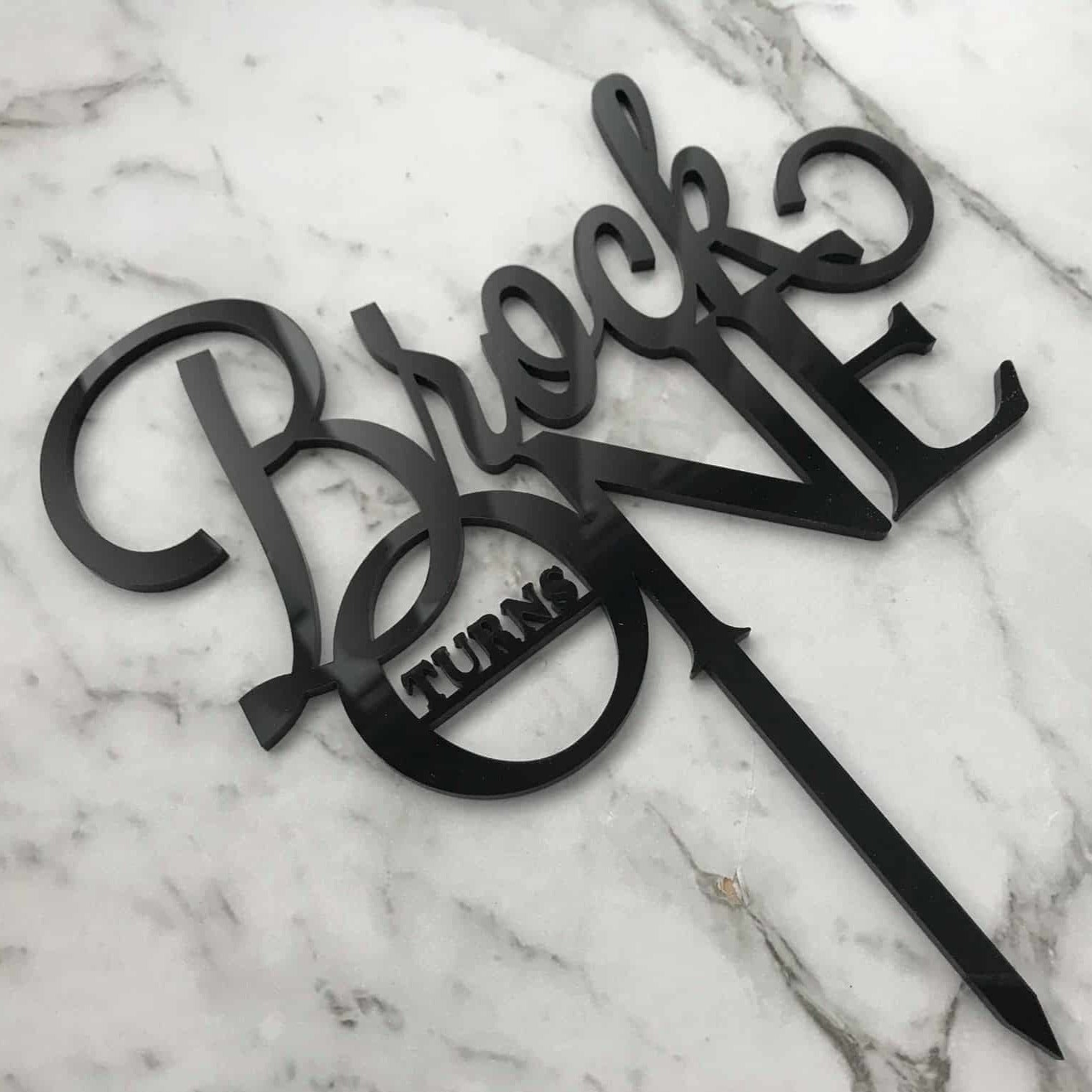 Custom Name 1st Birthday Cake Topper Turns One