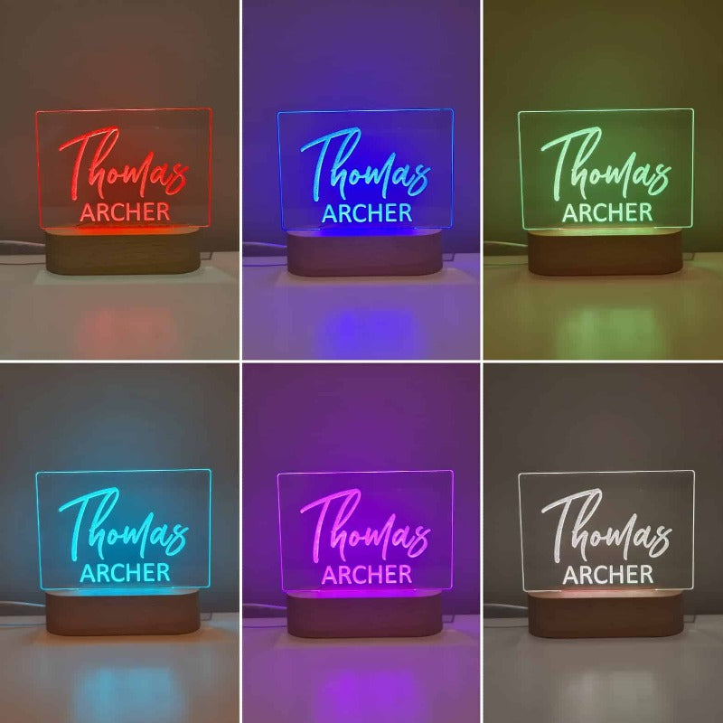 Personalised Kids Night Light - Signature 2 names