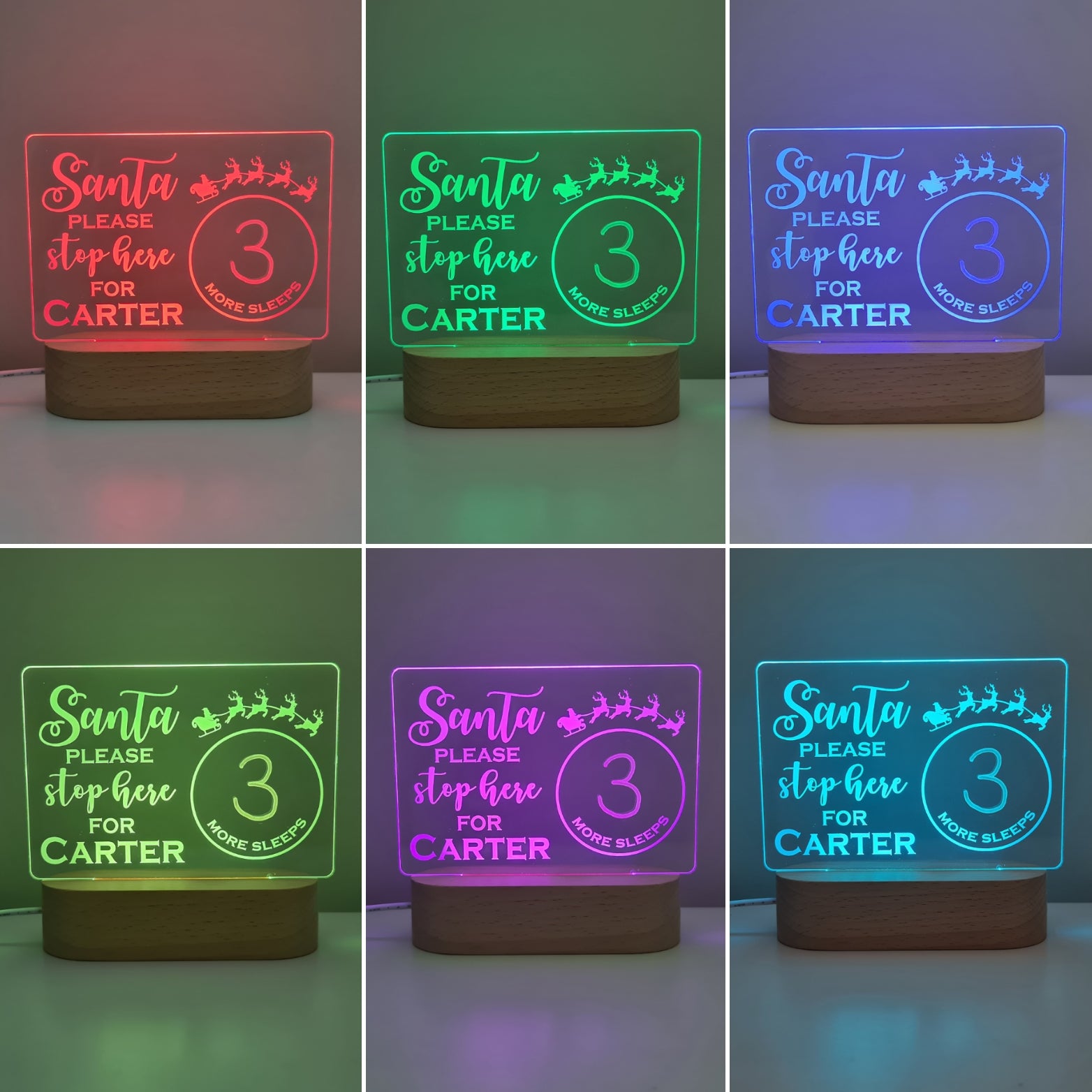 Custom Christmas Night Light - Countdown