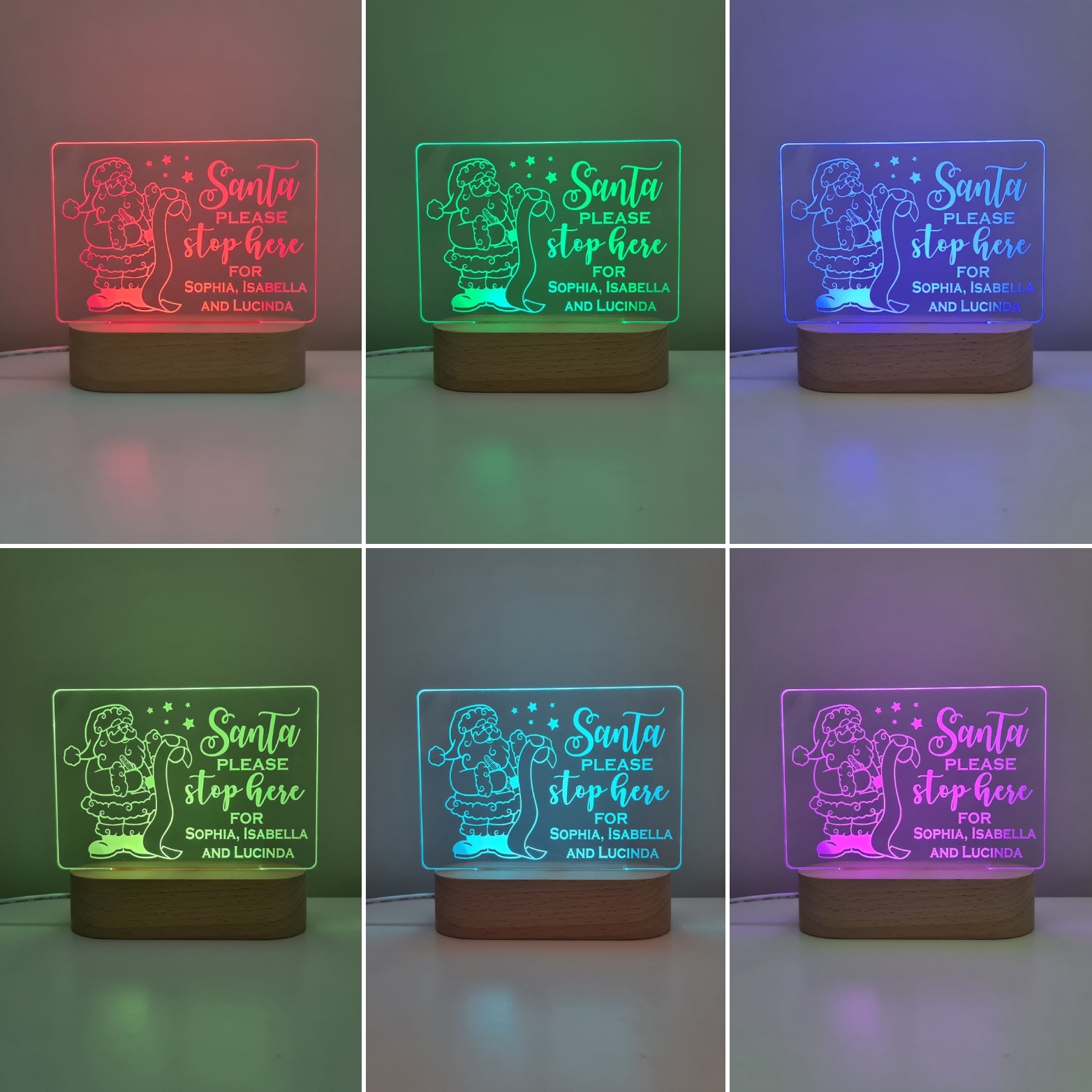 Custom Christmas Night Light - Santa