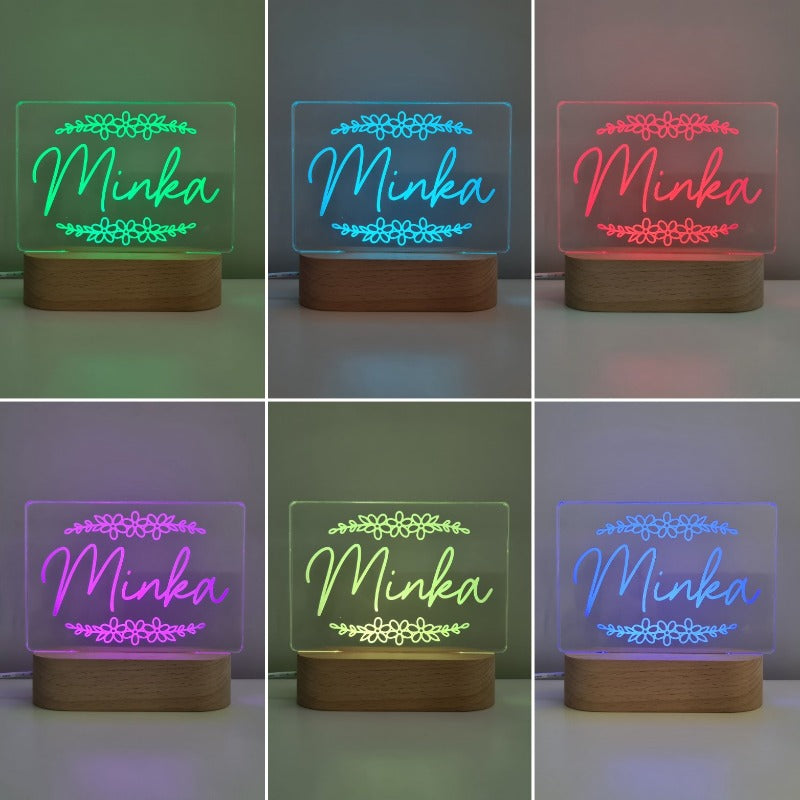 Personalised Baby Night Light - Flower Child