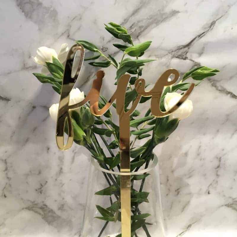 Gold Table Numbers 1 - 10 Mirror Acrylic