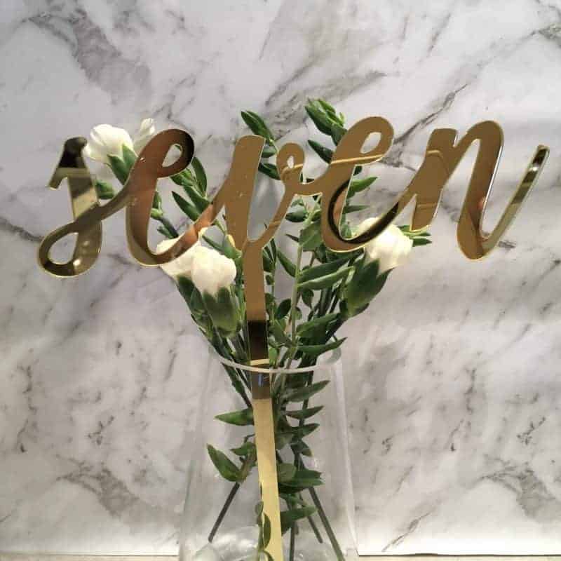 Gold Table Numbers 1 - 10 Mirror Acrylic