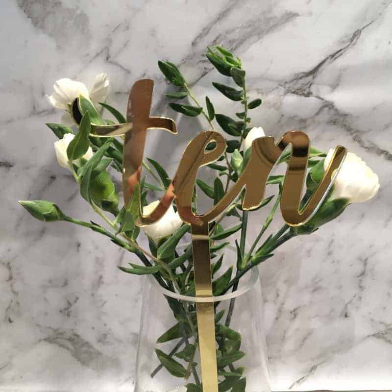 Gold Table Numbers 1 - 20 Mirror Acrylic