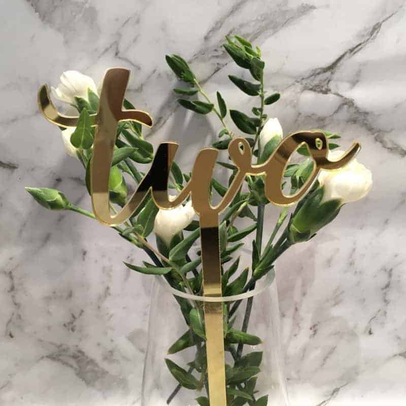 Gold Table Numbers 1 - 20 Mirror Acrylic